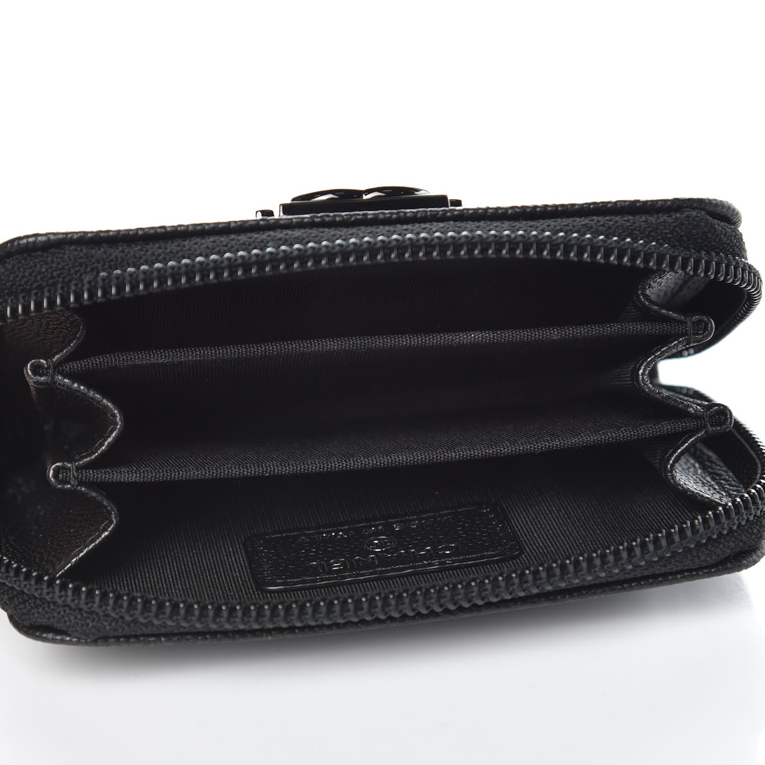 Chanel Caviar Quilted Boy Zip Around Coin Purse Wallet So Black 5 of 8