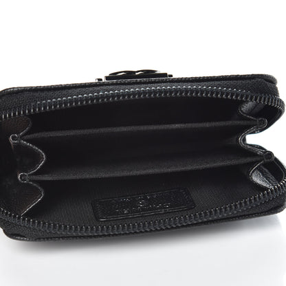 Chanel Caviar Quilted Boy Zip Around Coin Purse Wallet So Black 5 of 8