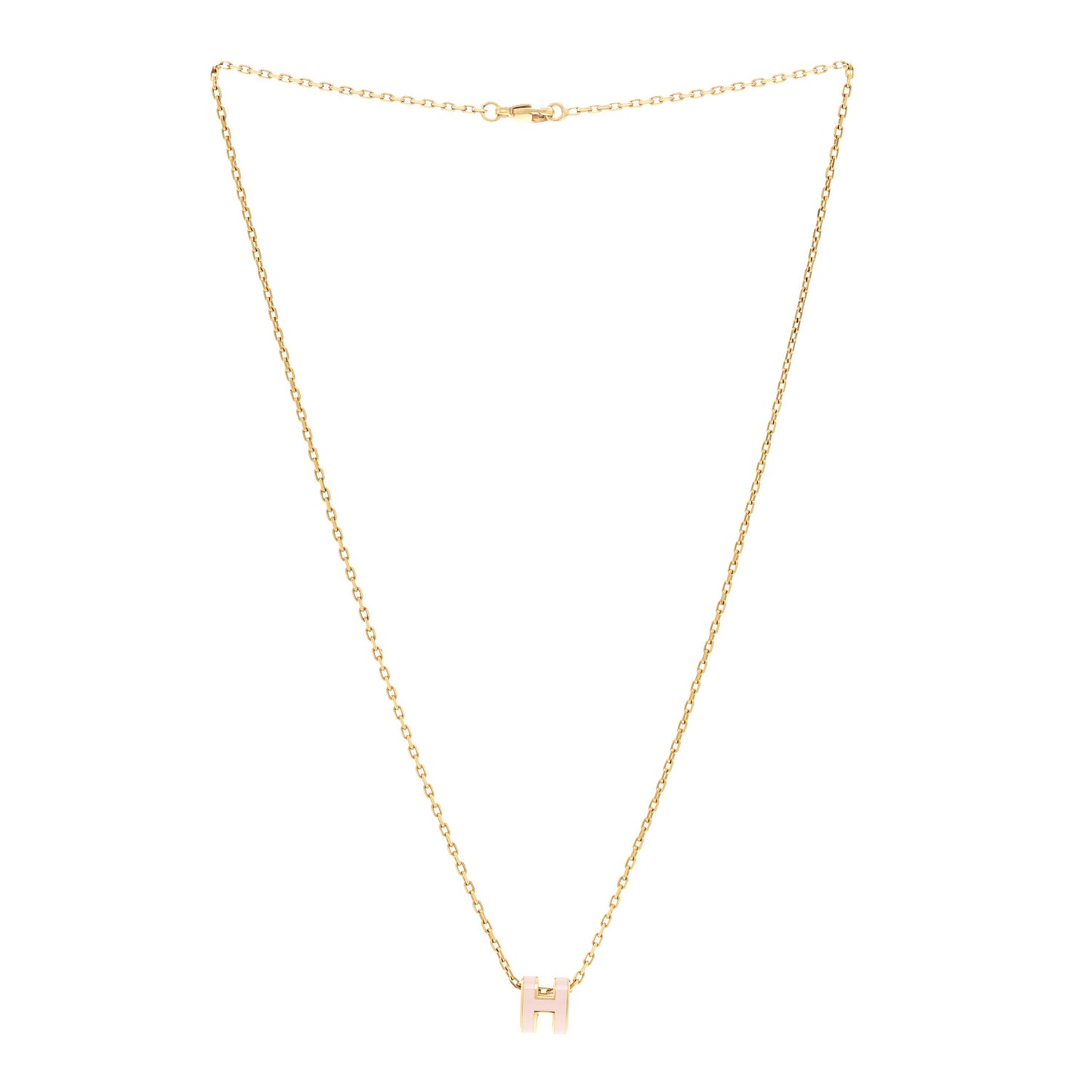 Lacquered Rose Gold Mini Pop H Pendant Necklace Rose Dragee