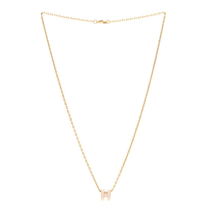 Hermes Lacquered Rose Gold Mini Pop H Pendant Necklace Rose Dragee 3 of 7
