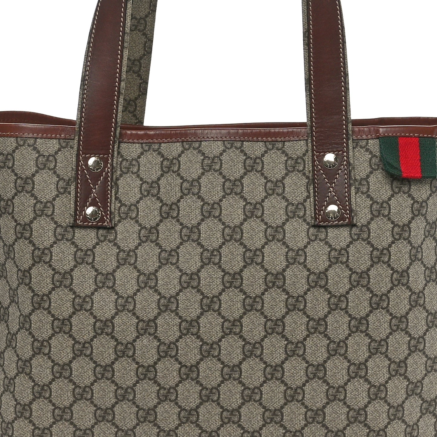 GG Plus Monogram Medium Signature Web Loop Tote Brown