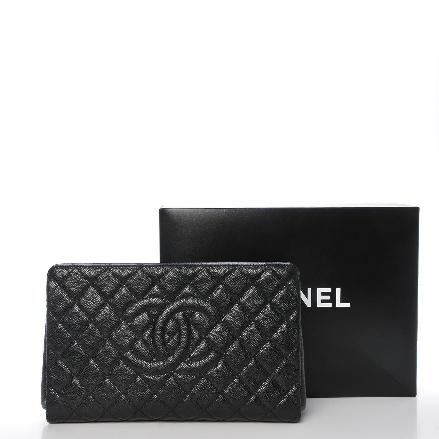 Chanel Caviar Quilted CC Large Clutch Black 9 of 9