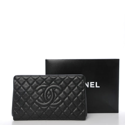 Chanel Caviar Quilted CC Large Clutch Black 9 of 9