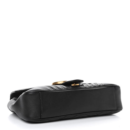 Gucci Calfskin Matelasse Medium GG Marmont Shoulder Bag Black 3 of 4