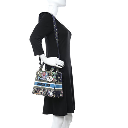 Christian Dior Canvas D-Constellation Embroidered Medium Lady D-Lite Bleu Multicolor 2 of 8