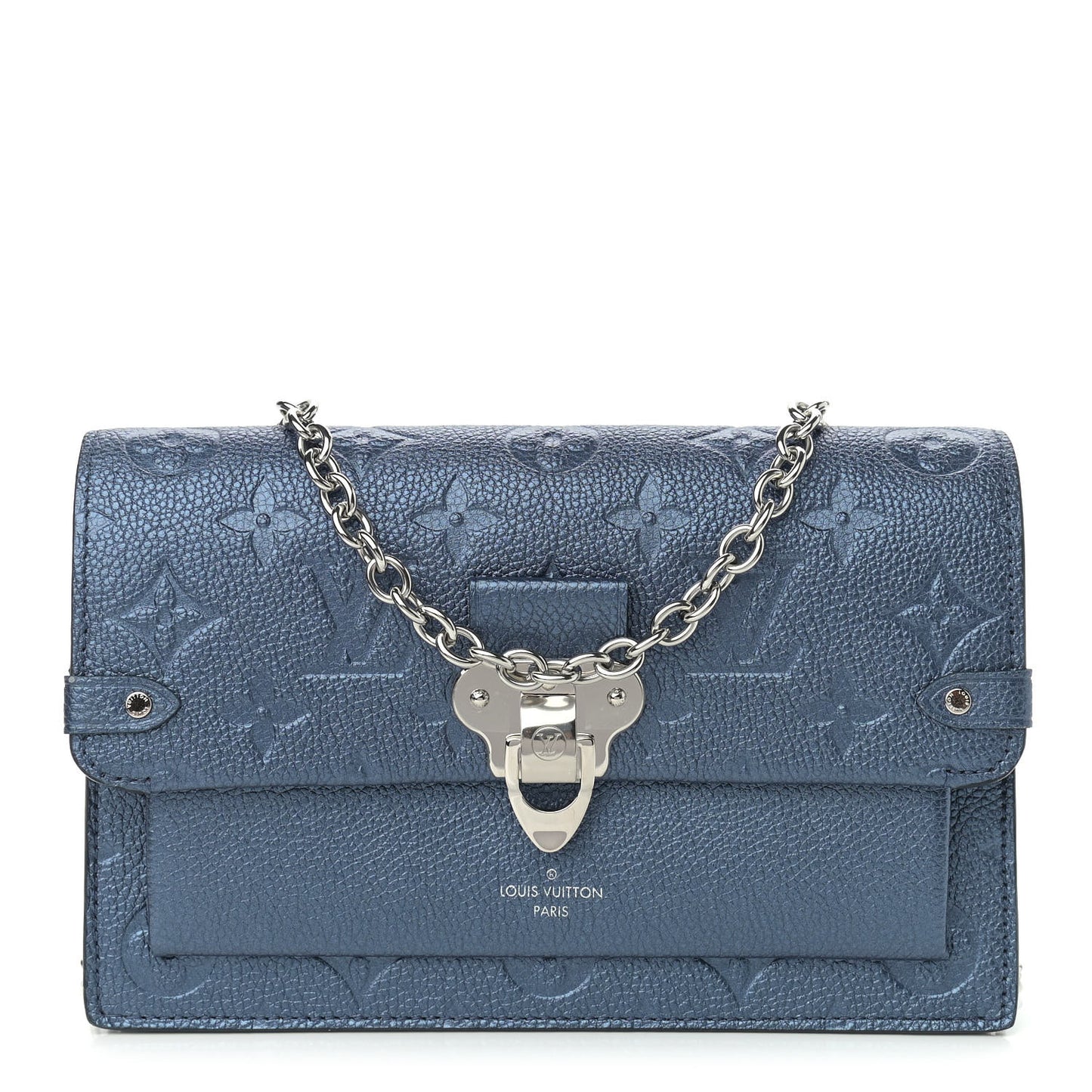 Metalli Empreinte Monogram Vavin Chain Wallet Navy Nacre