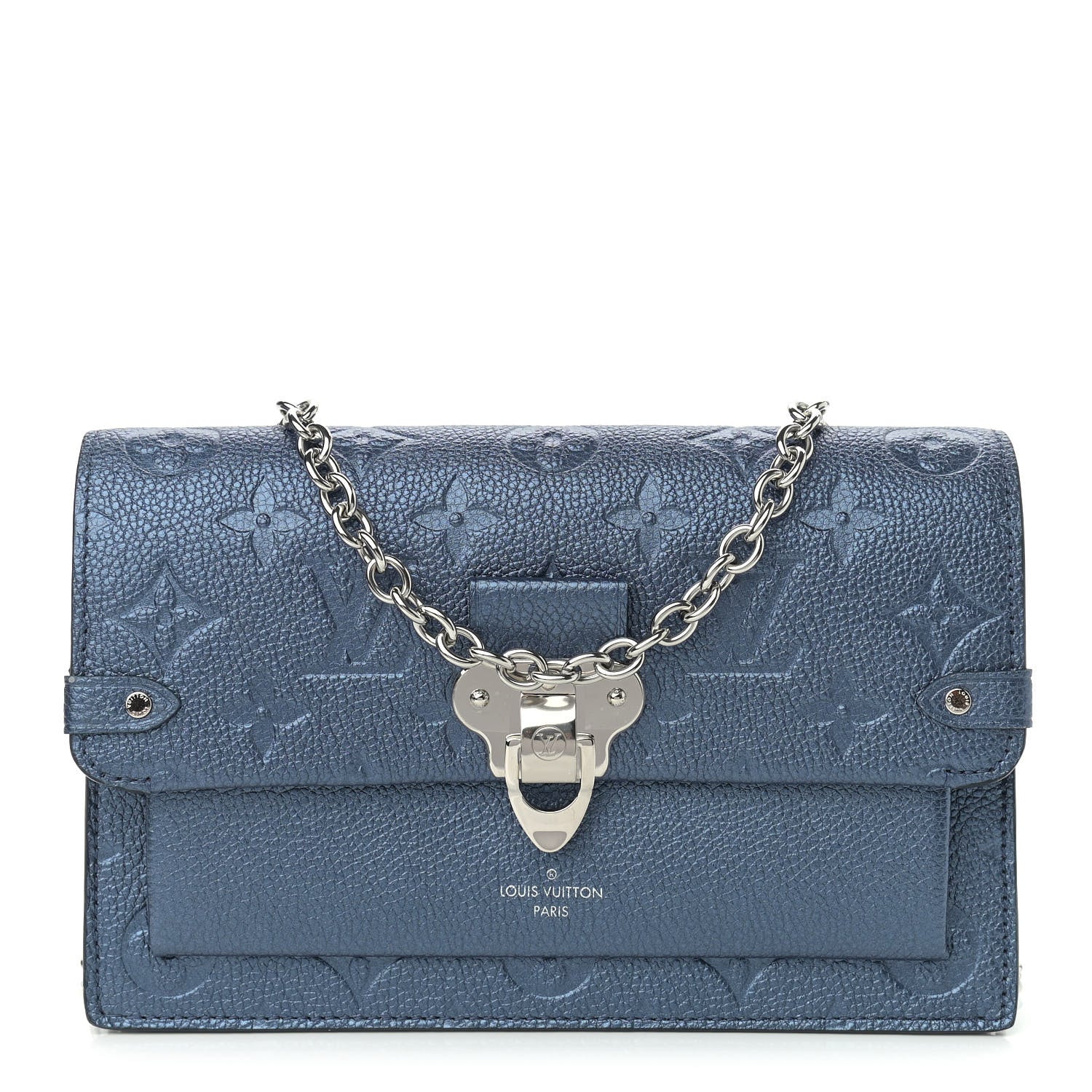 Louis Vuitton Metalli Empreinte Monogram Vavin Chain Wallet Navy Nacre 1 of 10