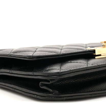 Chanel Caviar Quilted Golden Class Wallet On Chain WOC Black 11 of 12