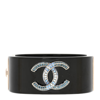 Chanel Resin Crystal CC Cuff Black 1 of 5