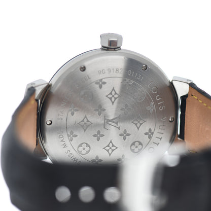 Louis Vuitton Stainless Steel Alligator 39mm Tambour GMT Automatic Watch Brown 4 of 5