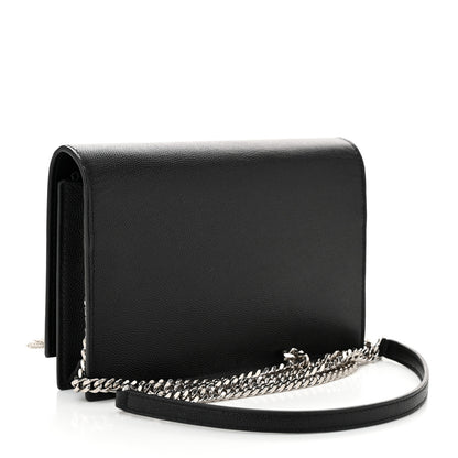 Saint Laurent Grain De Poudre Classic Monogram Kate Tassel Chain Wallet Black 3 of 10