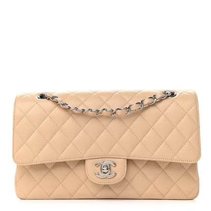 Chanel Caviar Quilted Medium Double Flap Light Beige 1 of 11