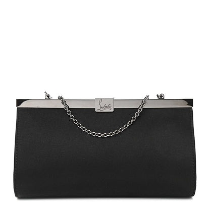 Christian Louboutin Satin Palmette Clutch Black 1 of 9