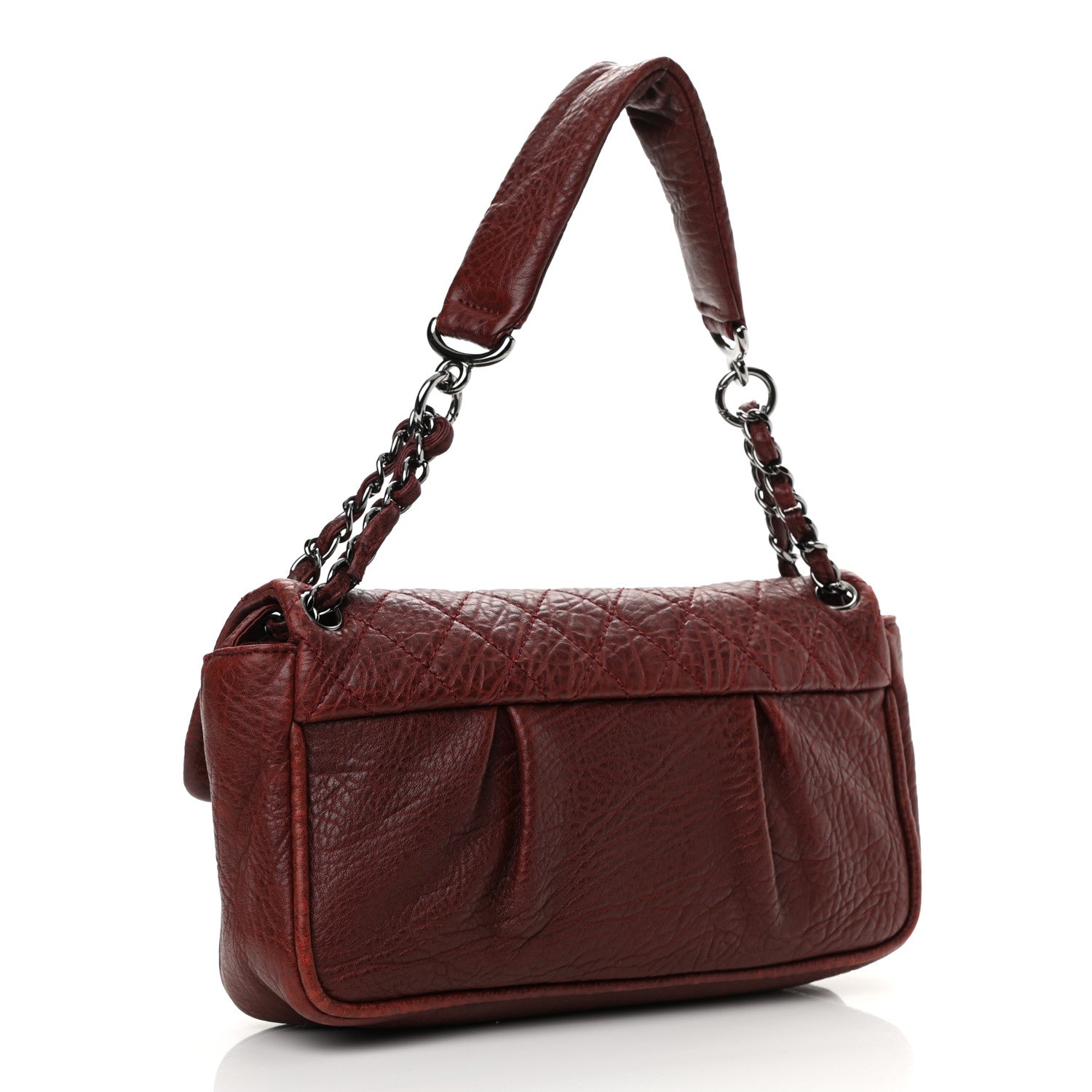 Chanel Distressed Lambskin Lady Braid Flap Burgundy 3 of 9