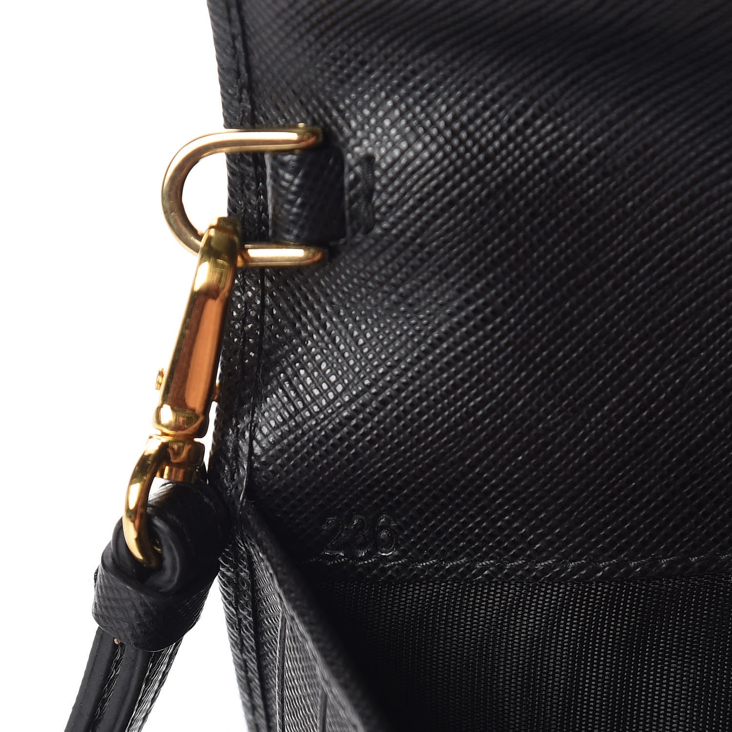 Prada Saffiano Metal Wristlet Black 7 of 8