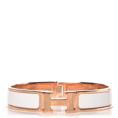 Hermes Enamel Narrow Clic Clac H Bracelet GM White 1 of 4