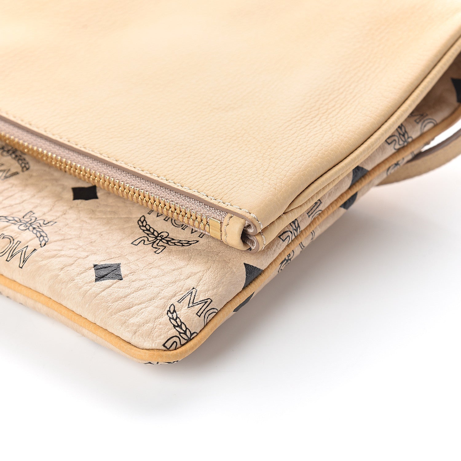 MCM Visetos Corina Foldover Crossbody Bag Latte Beige 9 of 9