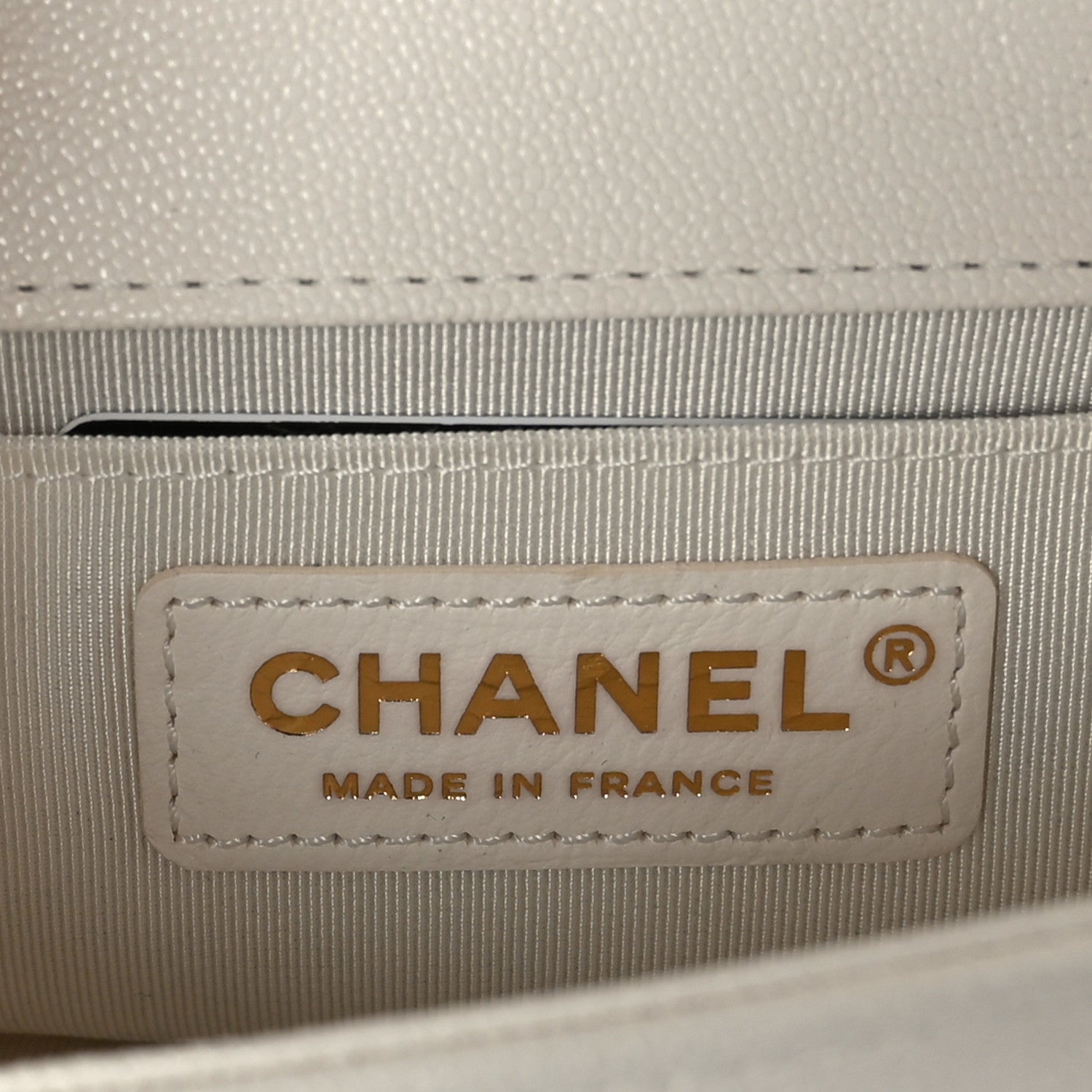 Chanel Caviar Chevron Quilted Small Boy Flap White 9 of 10