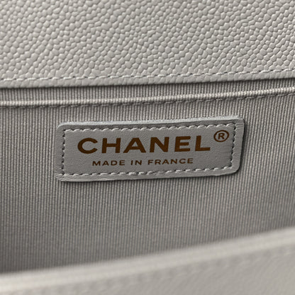 Chanel Caviar Quilted Medium Boy Flap Light Grey 5 of 10