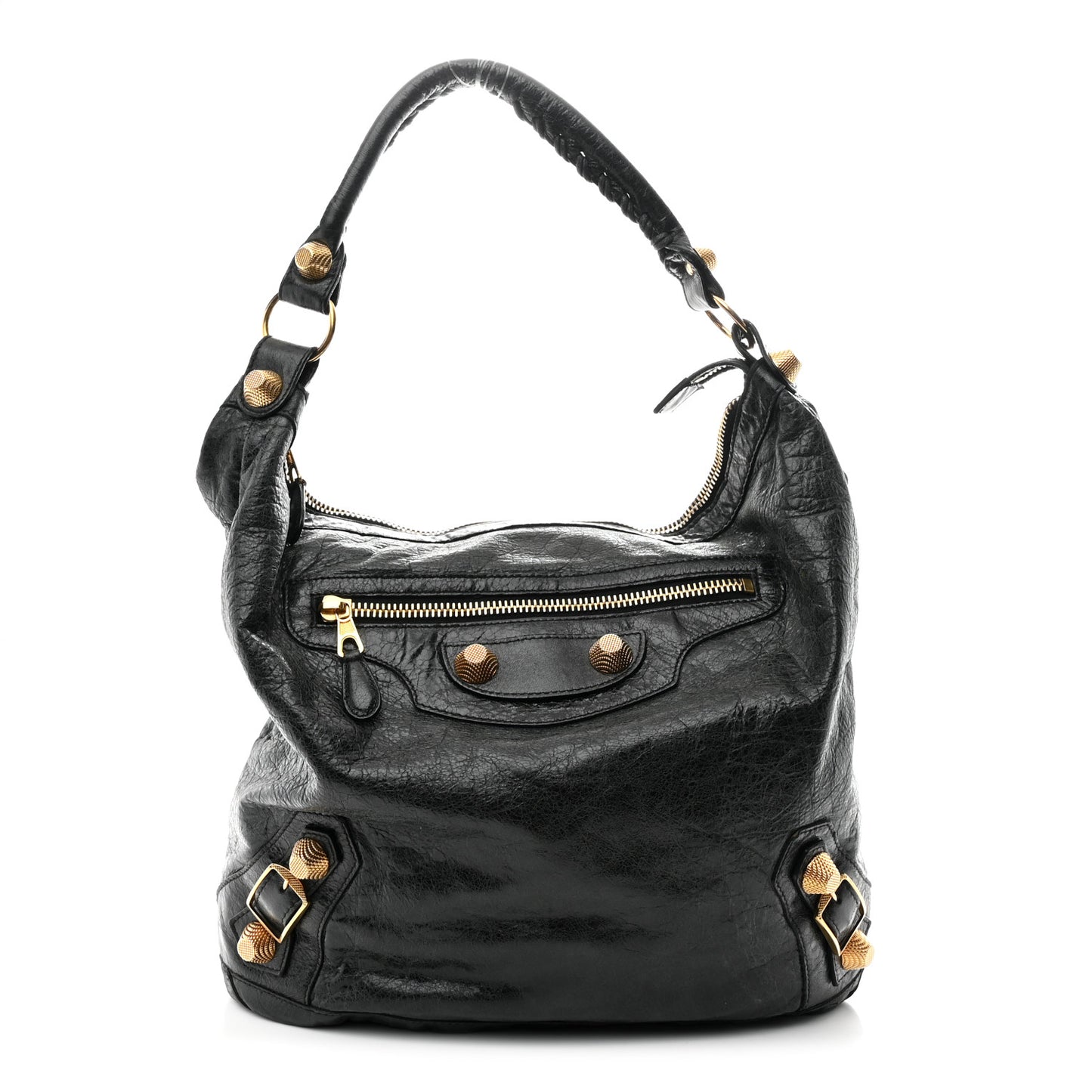 Agneau Giant 21 Gold Hardware Day Hobo  Black