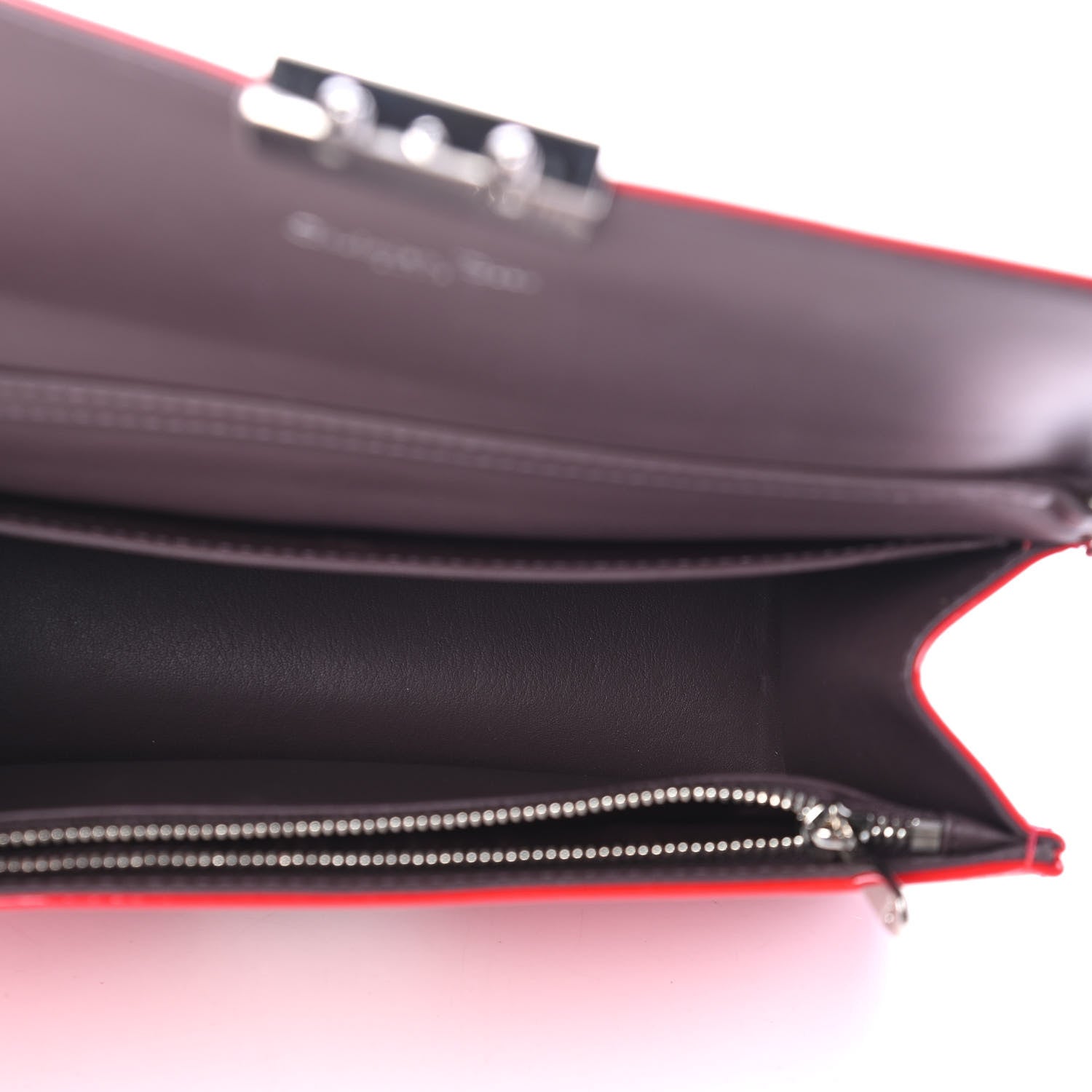 Christian Dior Metallic Box Patent Calfskin Miss Dior Promenade Pouch Red 4 of 4