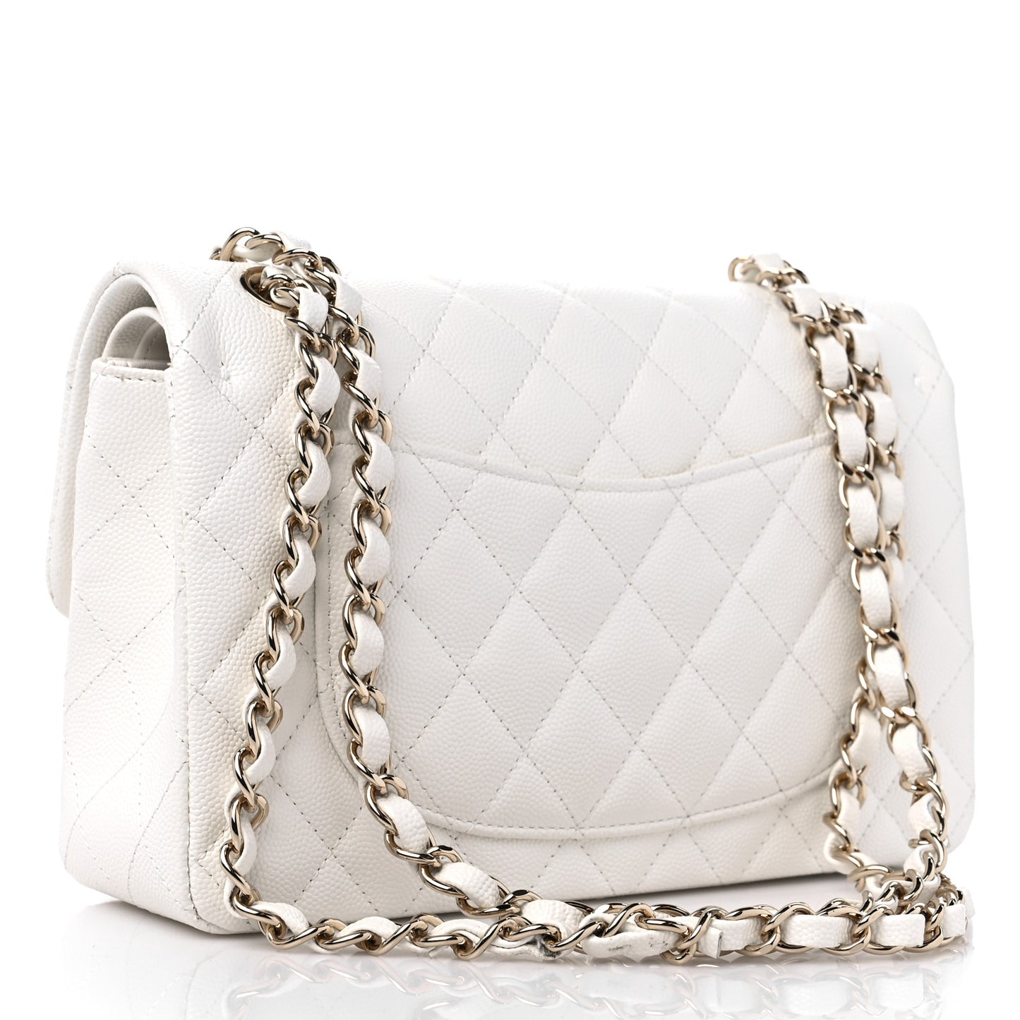 Caviar Quilted Small Double Flap White