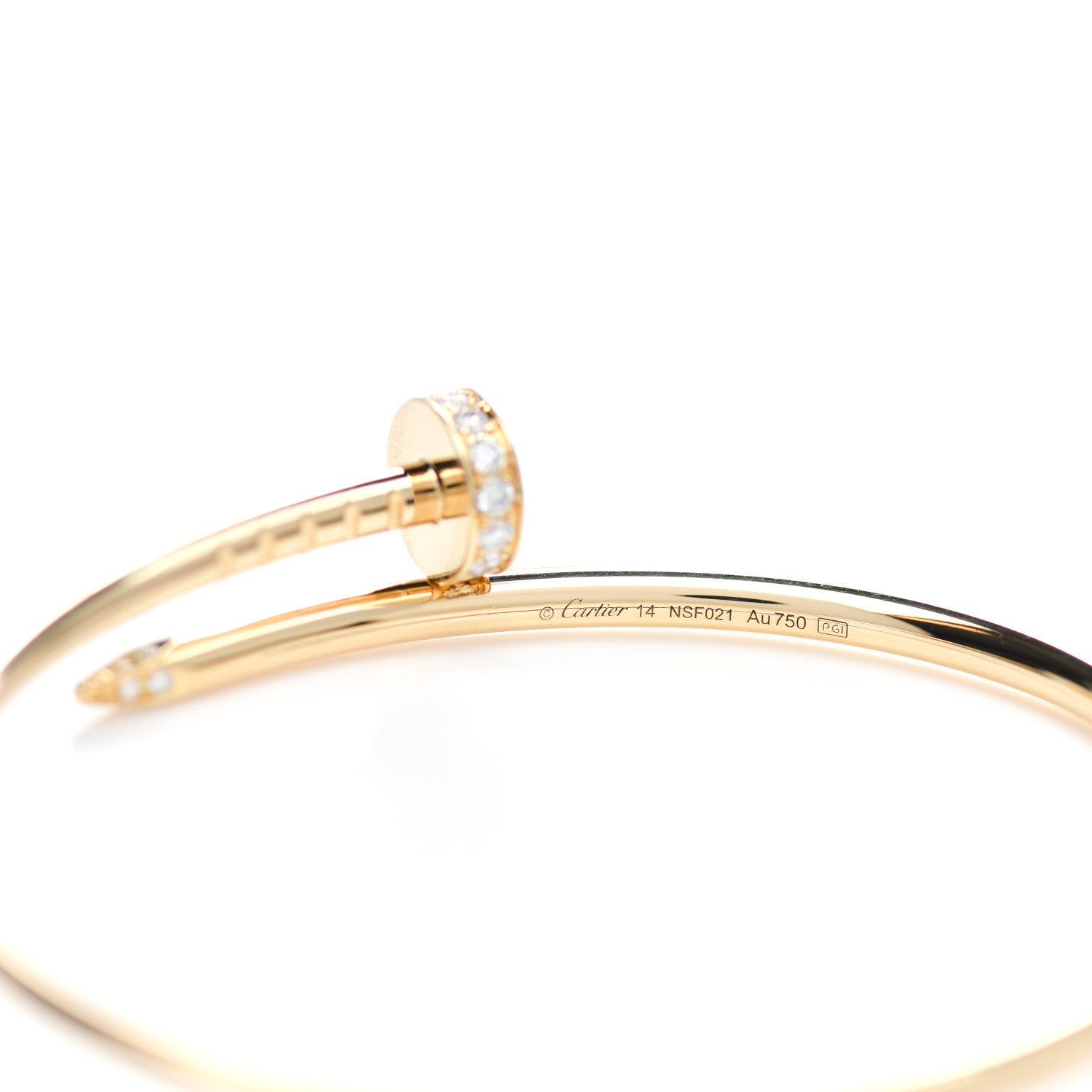 Cartier 18K Yellow Gold Diamond Small Juste Un Clou Bracelet 14 3 of 3