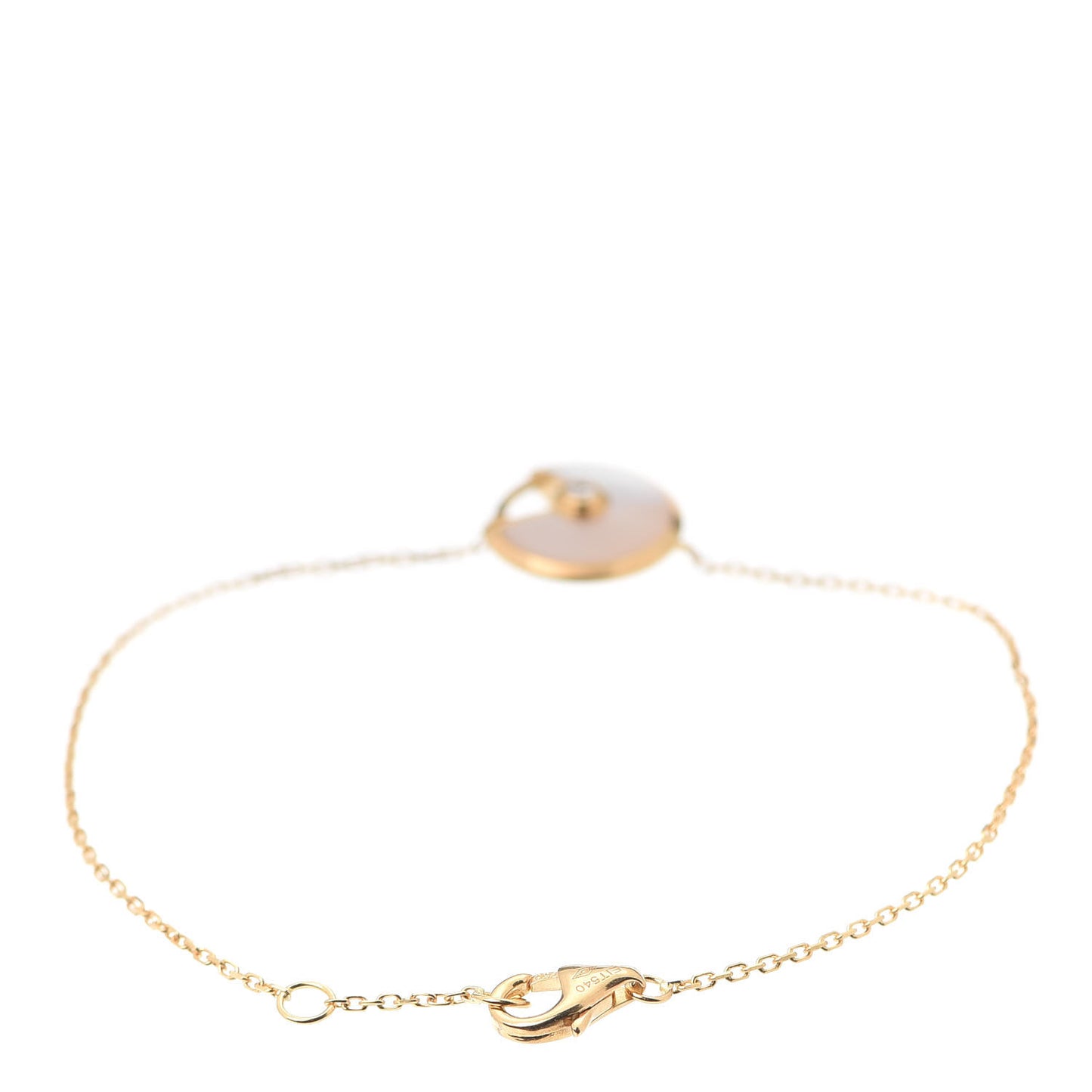 18K Yellow Gold Diamond Mother of Pearl Amulette de Cartier Bracelet