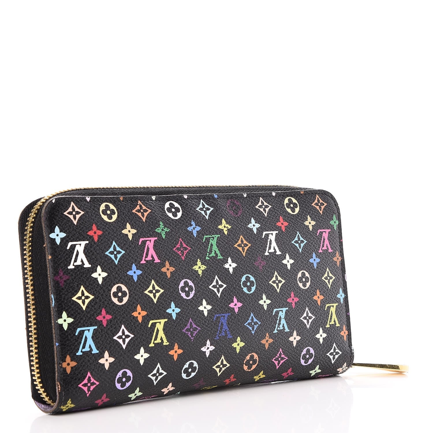 Louis Vuitton Monogram Multicolor Zippy Wallet Black Violet 3 of 7