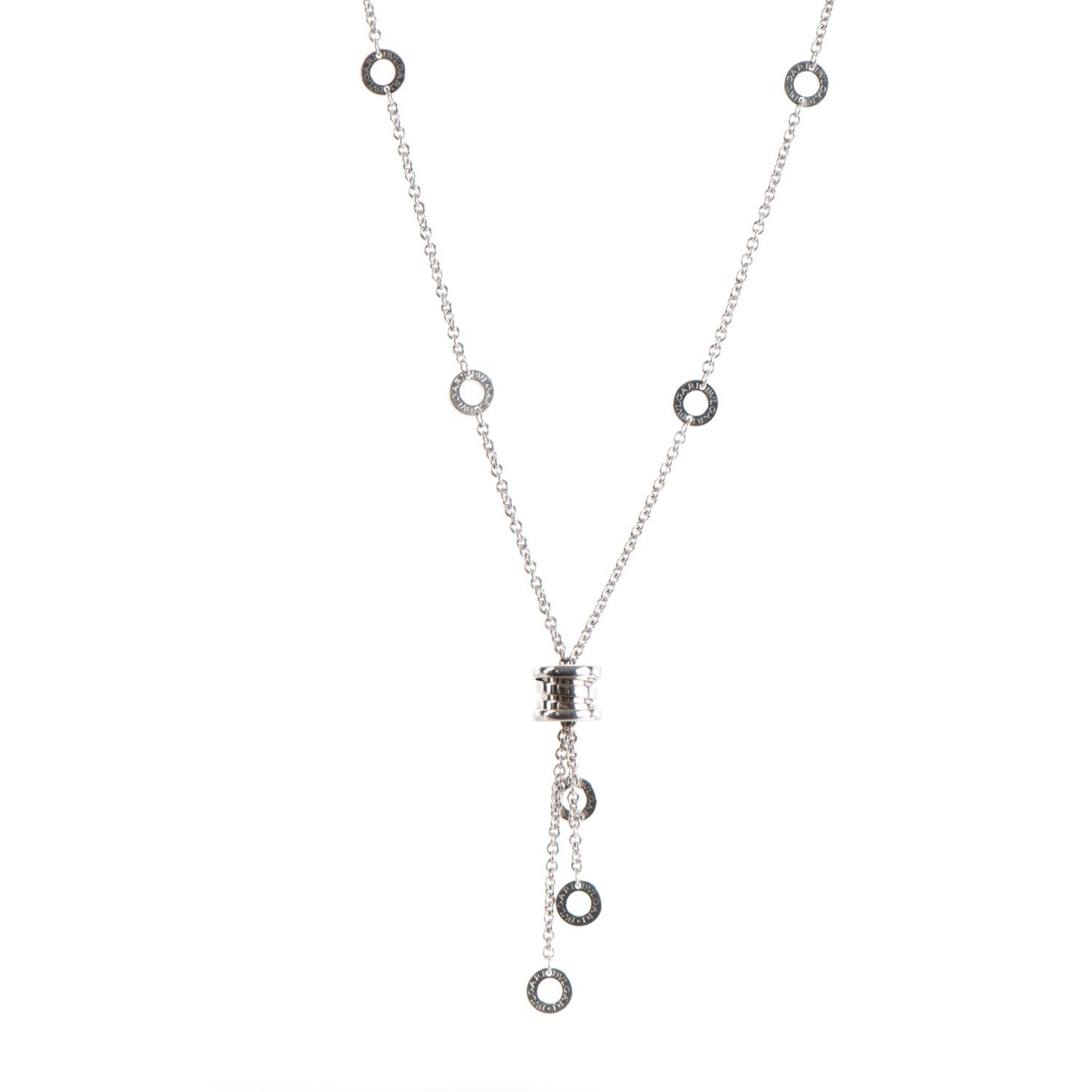 BULGAR 18K White Gold Adjustable B.Zero1 Pendant Necklace