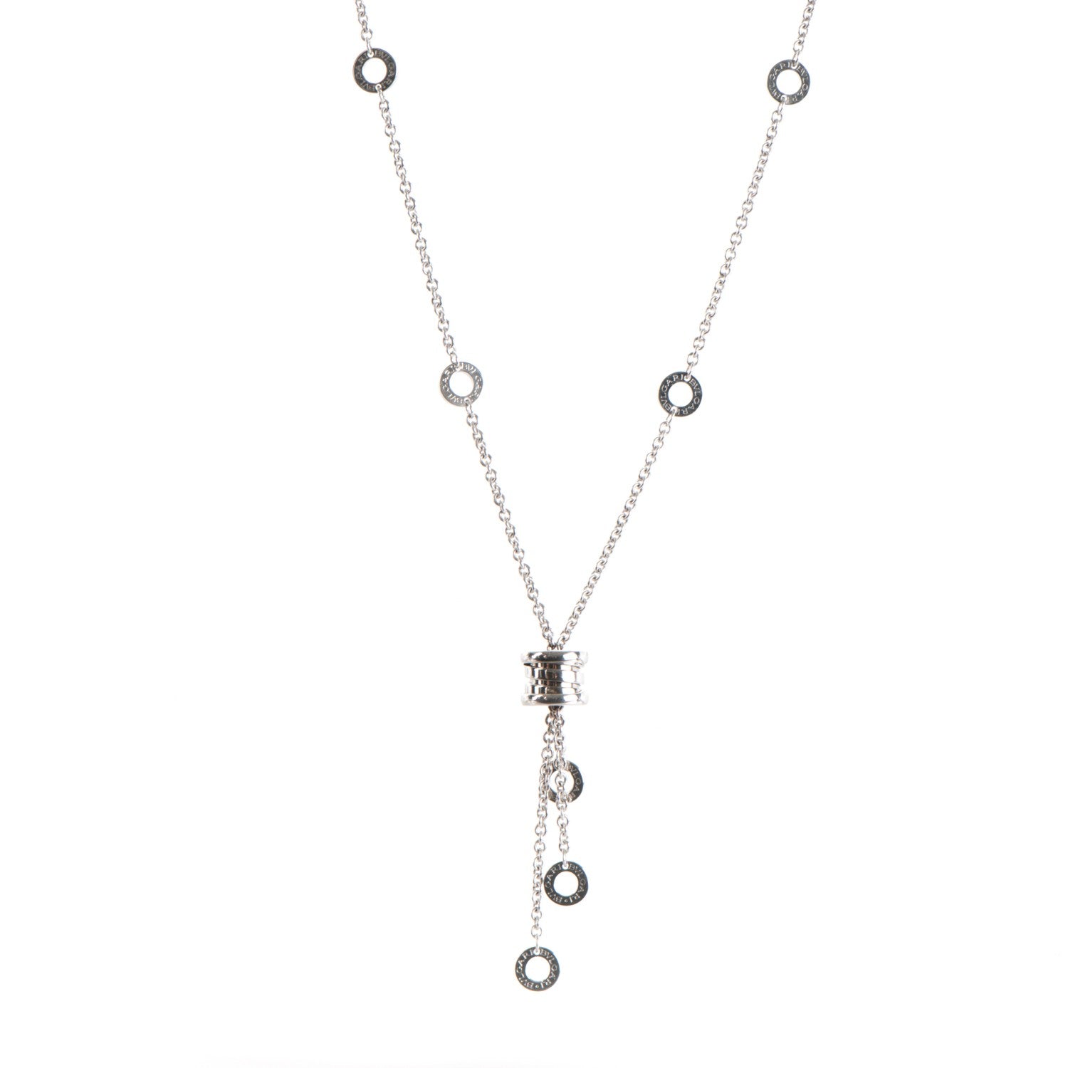 Bulgari BULGAR 18K White Gold Adjustable B.Zero1 Pendant Necklace 1 of 5