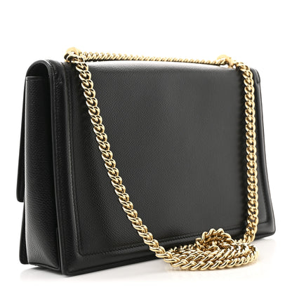 Salvatore Ferragamo Pebble Calfskin Ginny Vara Bow Shoulder Bag Black 3 of 10