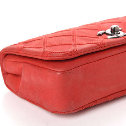Chanel Iridescent Calfskin Diamond Stitch Flap Red 9 of 12