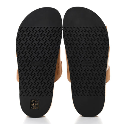 Hermes Suede Goatskin Woolskin Womens Chypre Sandals 40 Golden Beige 4 of 4