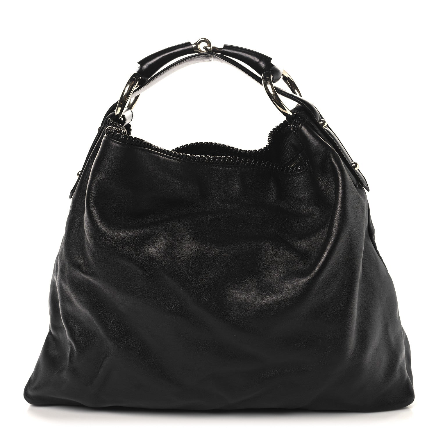 Gucci Calfskin Large Horsebit Chain Hobo Black 1 of 10