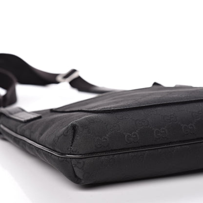 Gucci Nylon Monogram Flat Messenger Bag Black 10 of 12