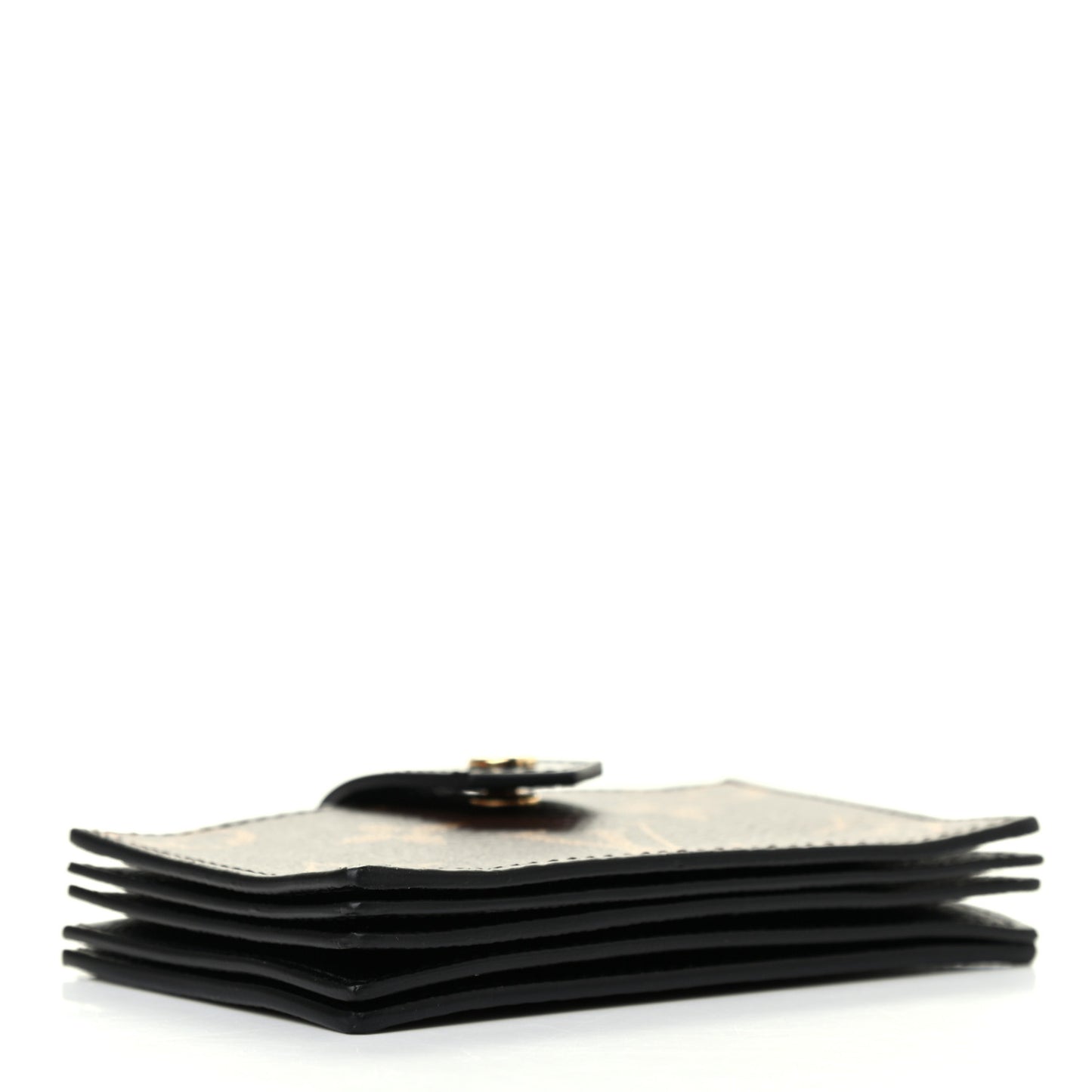 Monogram Gusset Card Holder Black