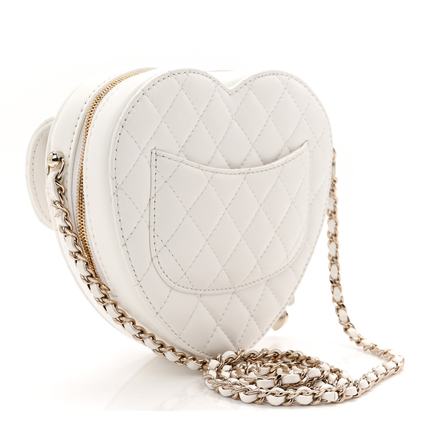 Chanel Lambskin Quilted CC In Love Heart Bag White 3 of 10