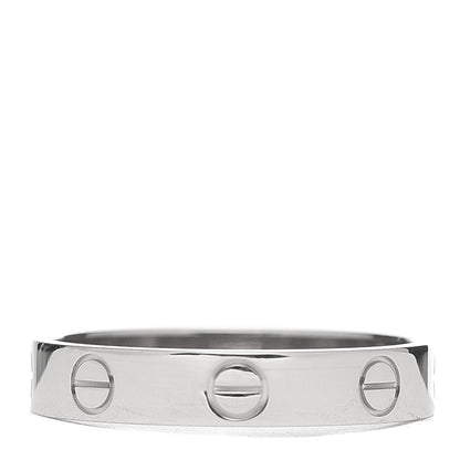 Cartier 18K White Gold 3.5mm LOVE Wedding Band Ring 54 6.75 1 of 5