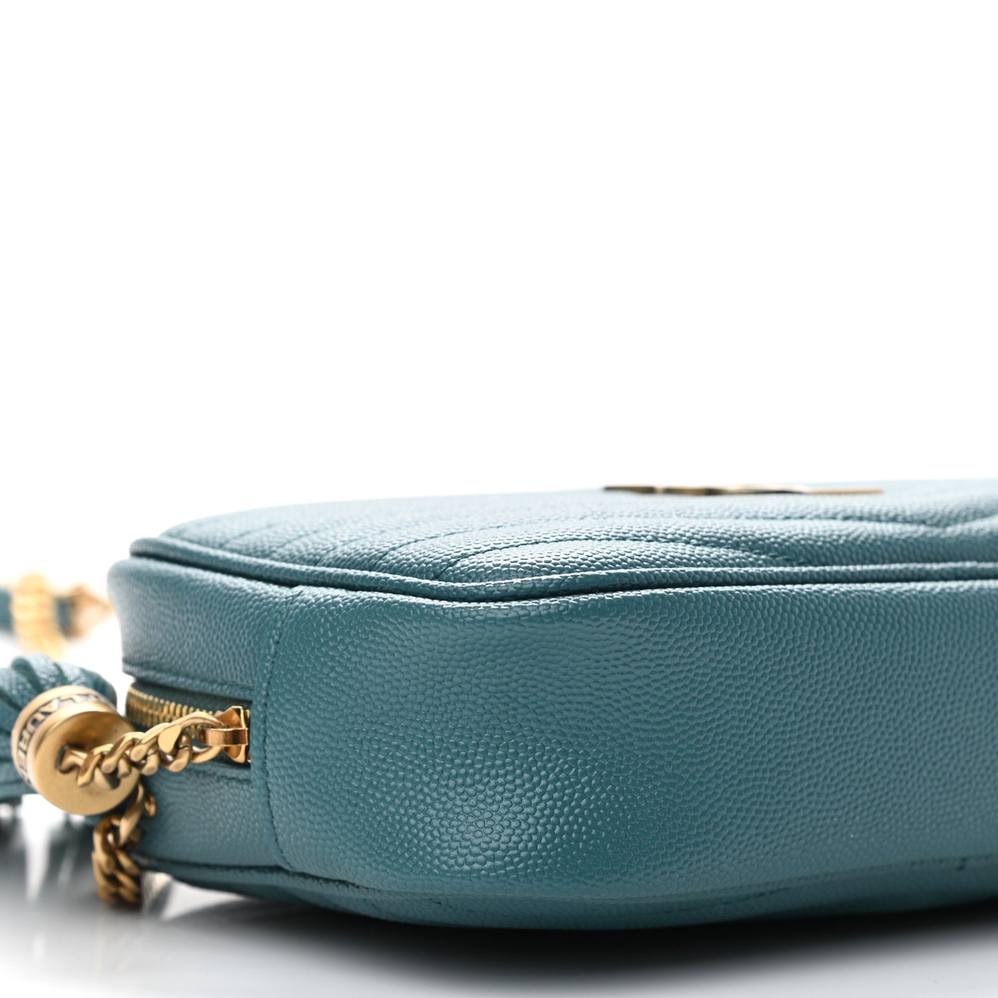 Grain De Poudre Matelasse Monogram Mini Lou Camera Bag Blue Vert