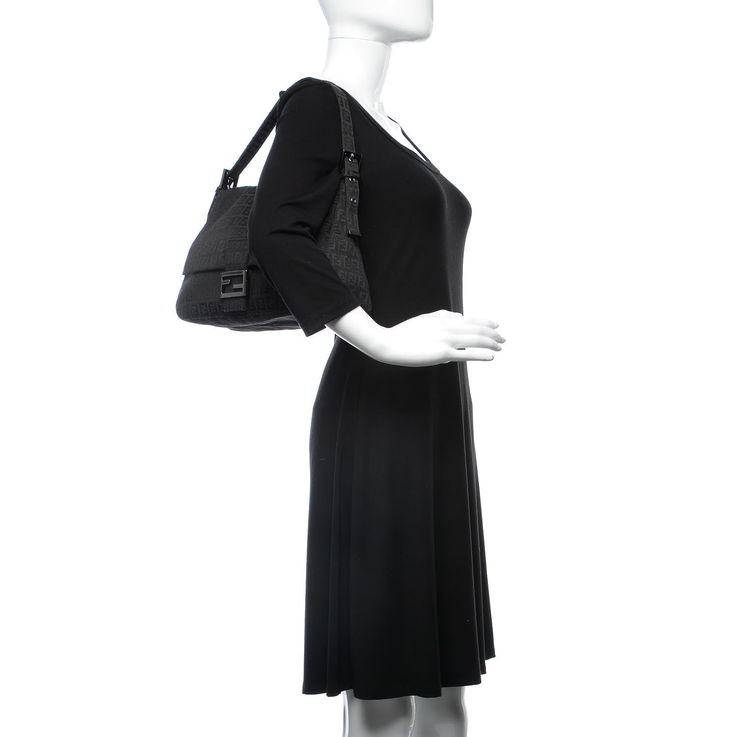 Fendi Zucchino Mama Baguette Black 2 of 6
