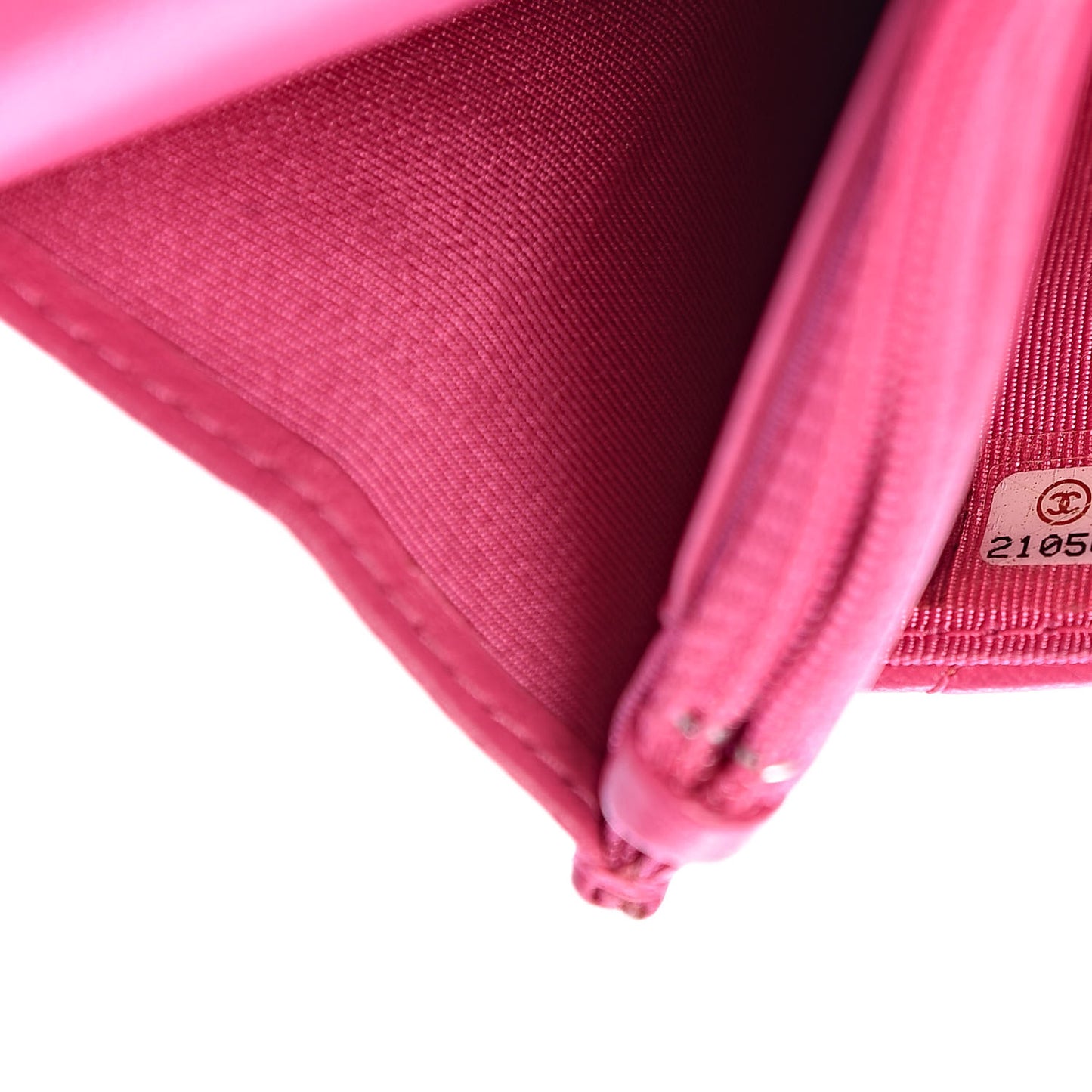 Lambskin Quilted Wallet On Chain WOC Pink