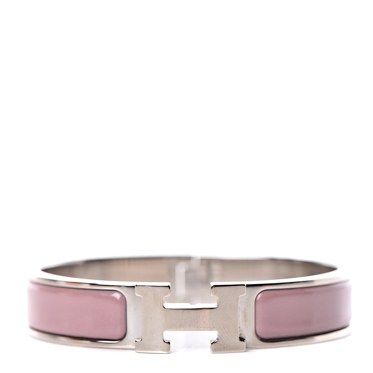 Hermes Enamel Narrow Clic Clac H Bracelet PM Bois De Rose 1 of 5