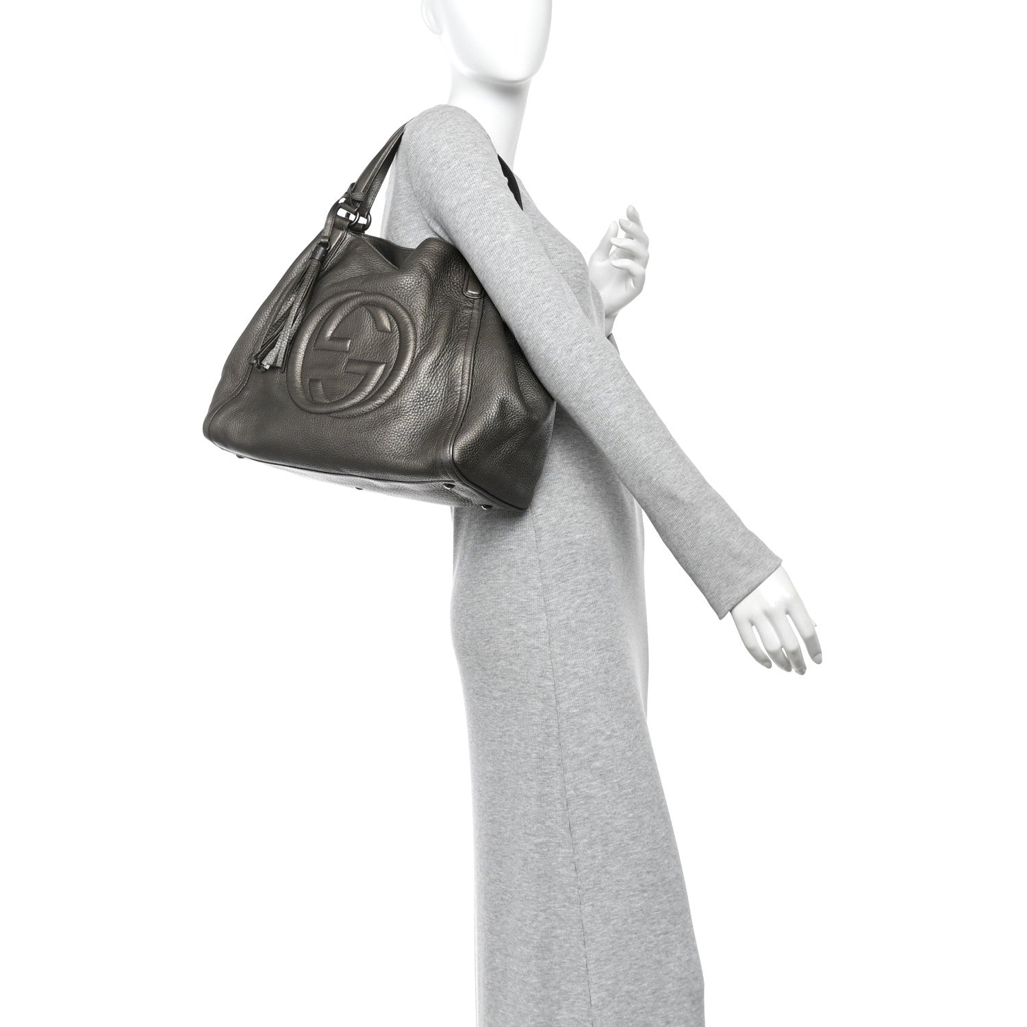 Gucci Metallic Cellarius Calfskin Medium Soho Shoulder Bag Sasso 2 of 10