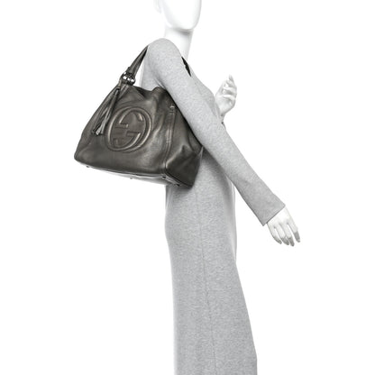 Gucci Metallic Cellarius Calfskin Medium Soho Shoulder Bag Sasso 2 of 10