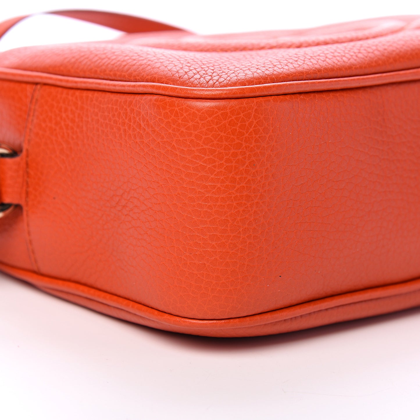 Pebbled Calfskin Small Soho Disco Bag Sun Orange