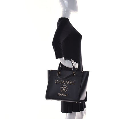 Chanel Caviar Small Studded Deauville Tote Black 4 of 11