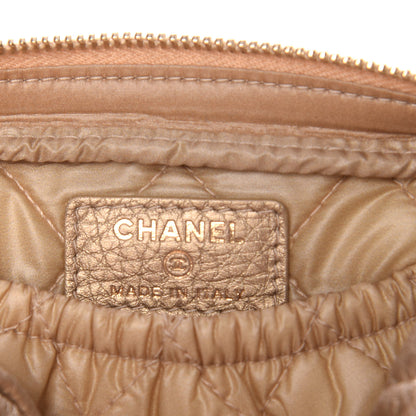 Chanel Metallic Calfskin Quilted Small Curvy Pouch Cosmetic Case Gold 6 of 7