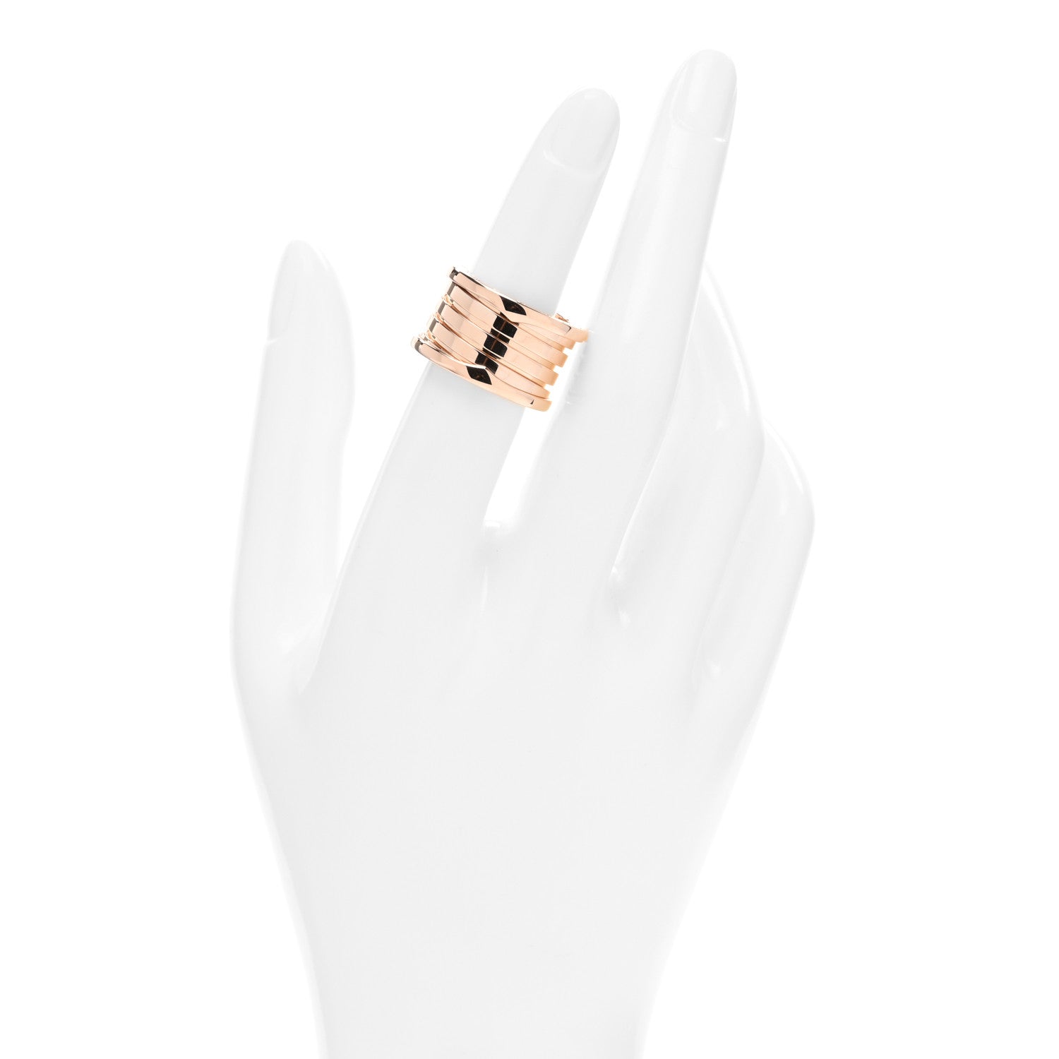 Bulgari 18K Rose Gold B.Zero1 Five-Band Anniversary Ring 53 6.25 2 of 5