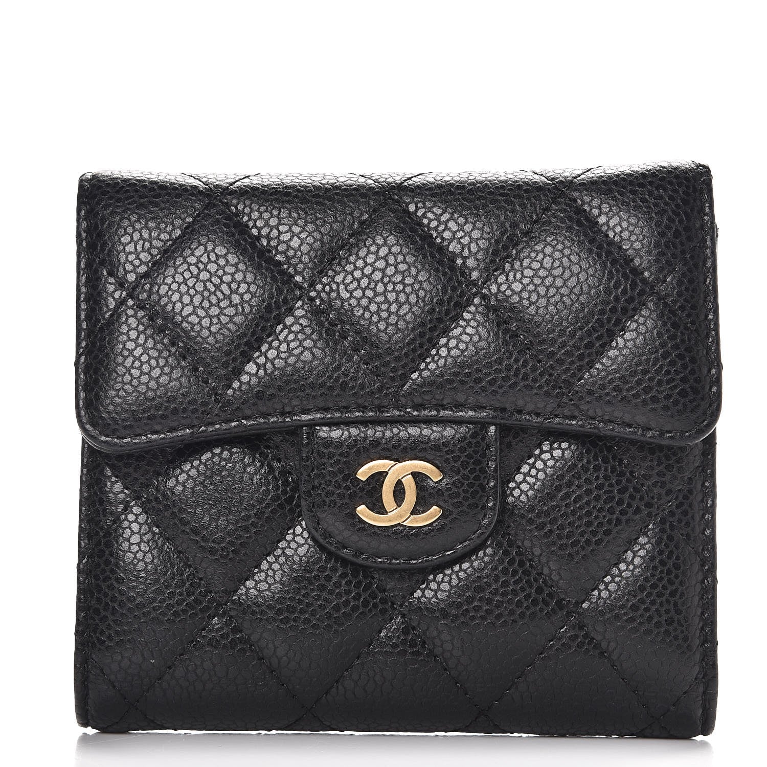 Chanel Caviar Quilted Compact Flap Wallet Black 1 of 8